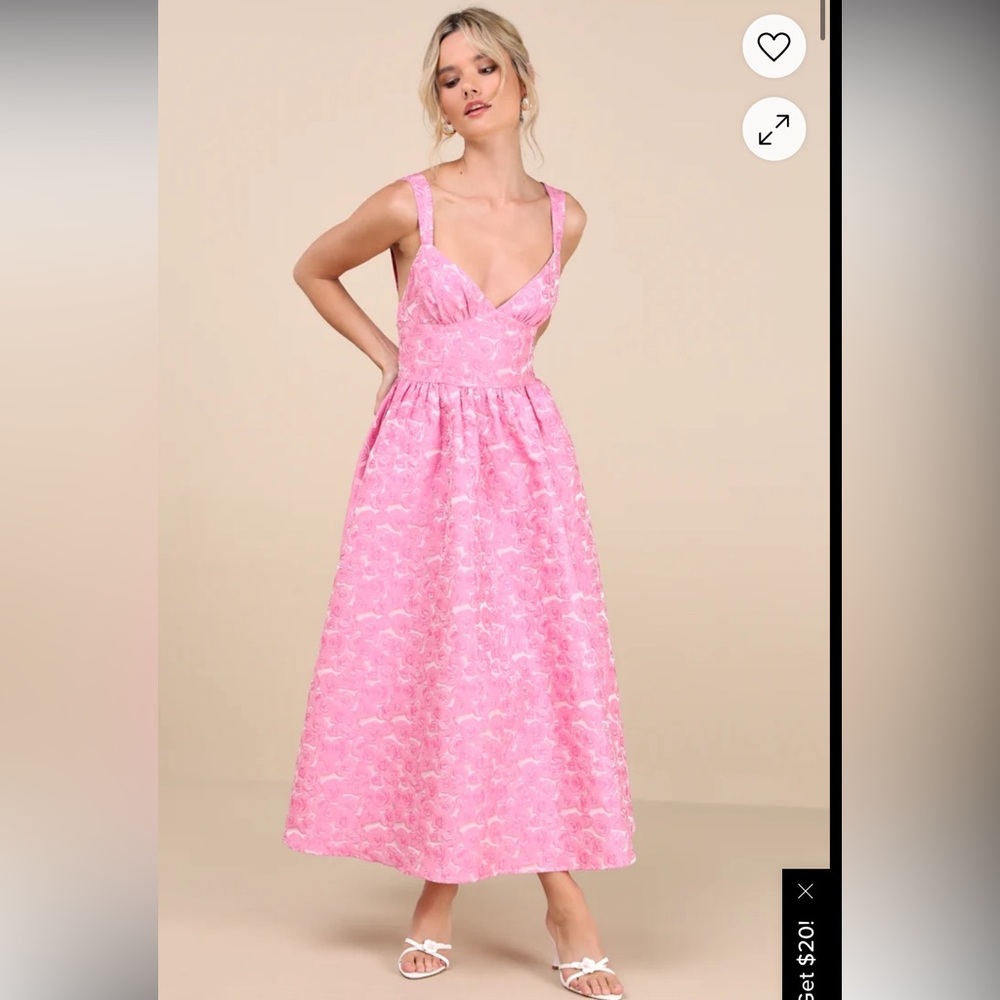 Lulus Rudra Pink Floral A line Women's Dress